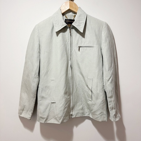 Classiques Entier Silk and Linen Jacket Size XS Sage Green Zip Up Quiet Luxury - Picture 4 of 15